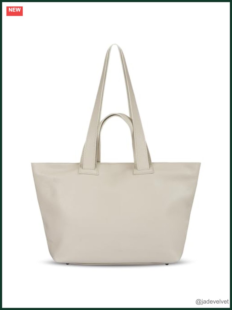 Genuine Italian Calf Leather Tote Bag With Zipper & Double Straps Large Laptop
